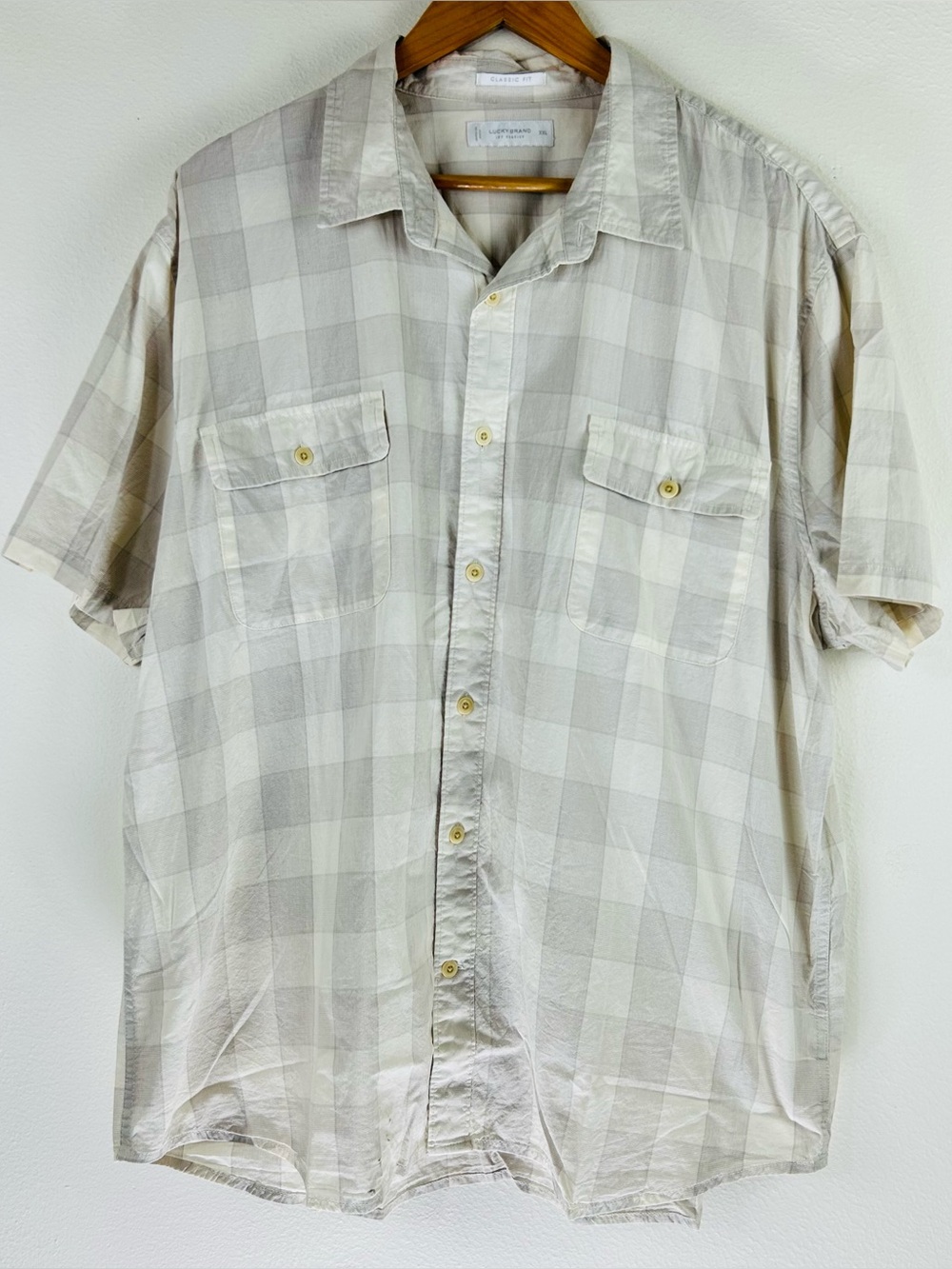 Lucky Brand Men’s Casual Classic Fit Short Sleeve Button Down Shirt Size XXL
